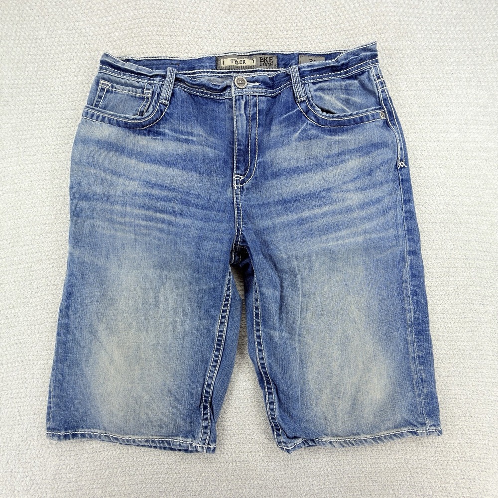 BKE Tyler Denim Shorts Mens 34 Blue Medium Wash Cotton Casual Jean Jorts
